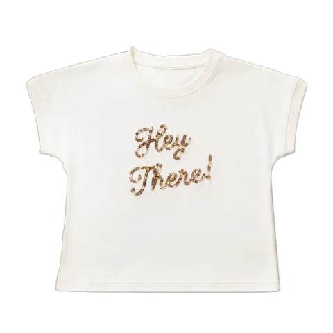 Remera Hey There! dorada